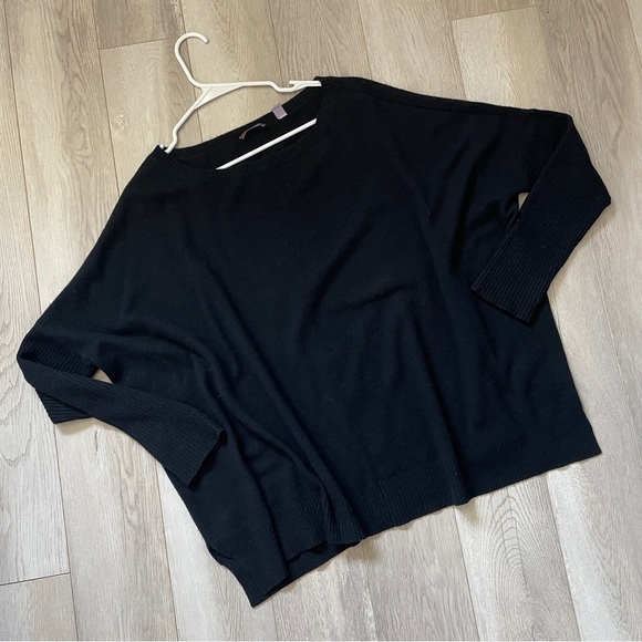 Cullen Sweaters - Cullen Cashmere Sweater crewneck dolman sleeves womens Black (medium large)